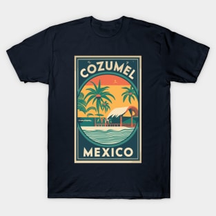 A Vintage Travel Art of Cozumel - Mexico T-Shirt